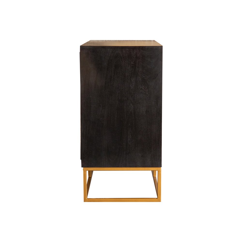 Zara 2-door 40" Wood Accent Storage Cabinet Black Walnut. Picture 4