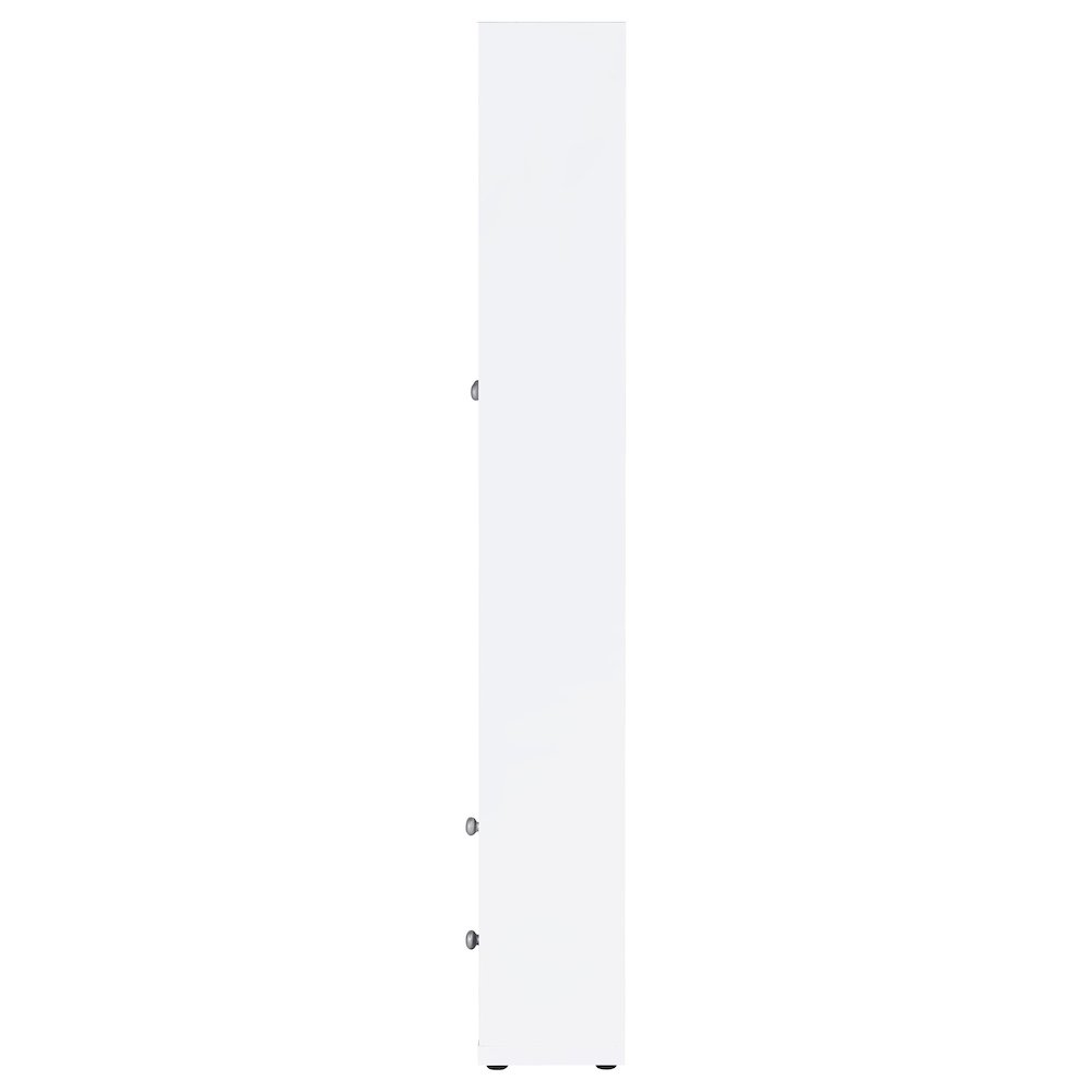 Hawthorne 4-shelf Glass Door Tall Cabinet with Drawers White. Picture 6