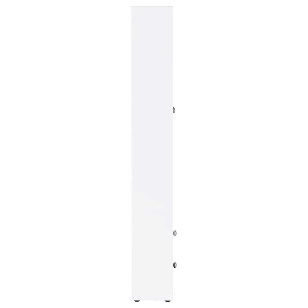 Hawthorne 4-shelf Glass Door Tall Cabinet with Drawers White. Picture 9