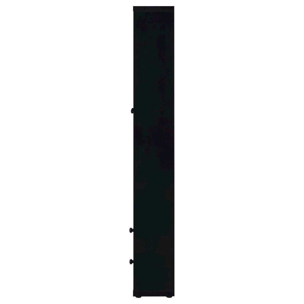 Hawthorne 4-shelf Glass Door Cabinet with Drawers Black. Picture 6