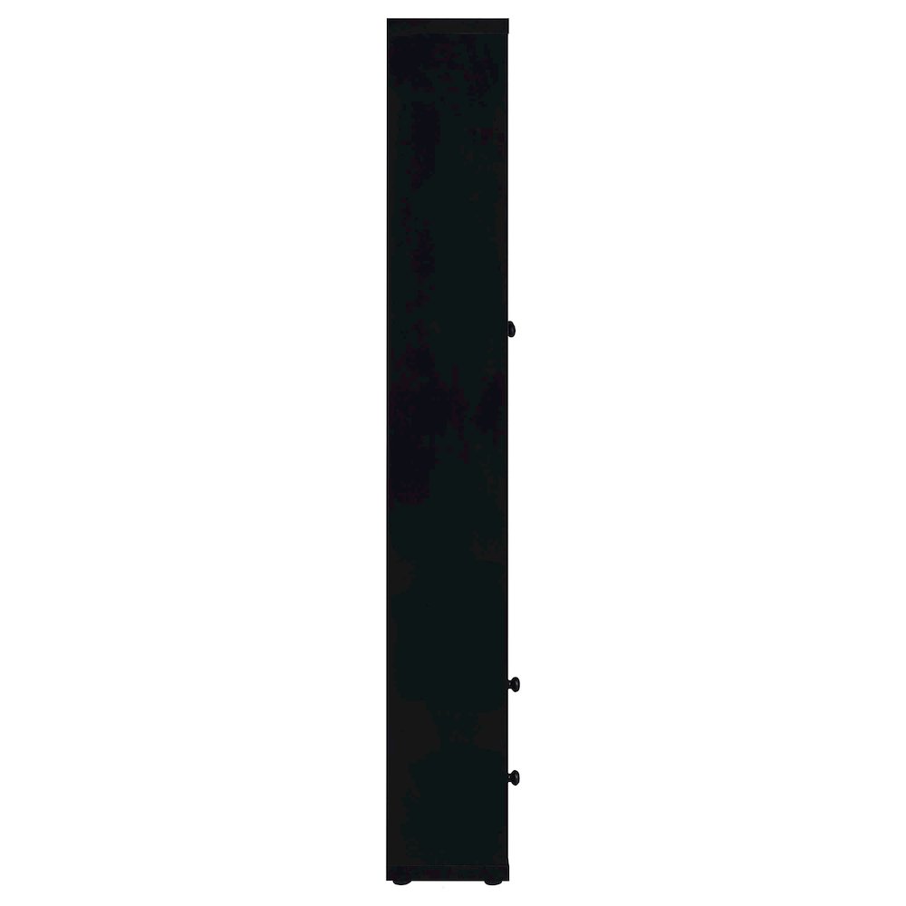 Hawthorne 4-shelf Glass Door Cabinet with Drawers Black. Picture 9