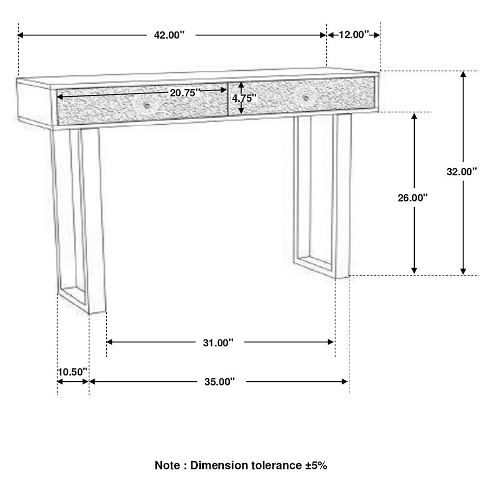 Draco 2-drawer Console Table Hand Carved Details Natural. Picture 13