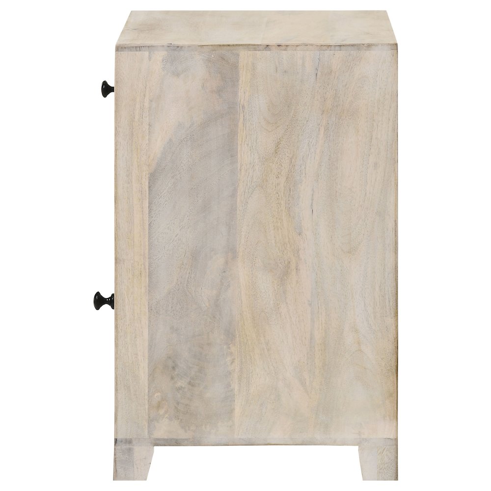 August 1-drawer Trellis Pattern Storage Cabinet White Washed. Picture 6