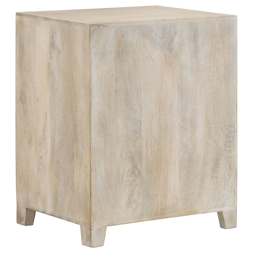 August 1-drawer Trellis Pattern Storage Cabinet White Washed. Picture 7