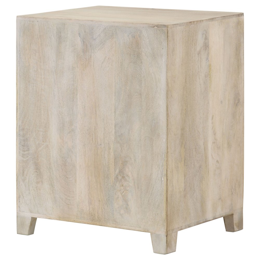 August 1-drawer Trellis Pattern Storage Cabinet White Washed. Picture 8