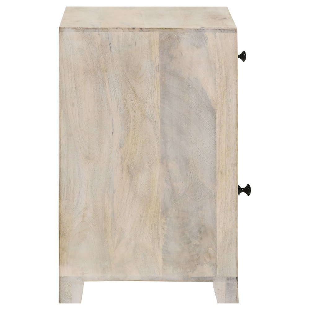 August 1-drawer Trellis Pattern Storage Cabinet White Washed. Picture 9