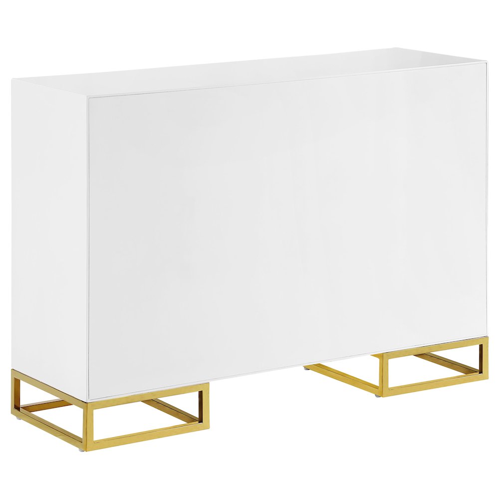 Elsa 2-door Wood Storage Accent Cabinet White and Gold. Picture 7