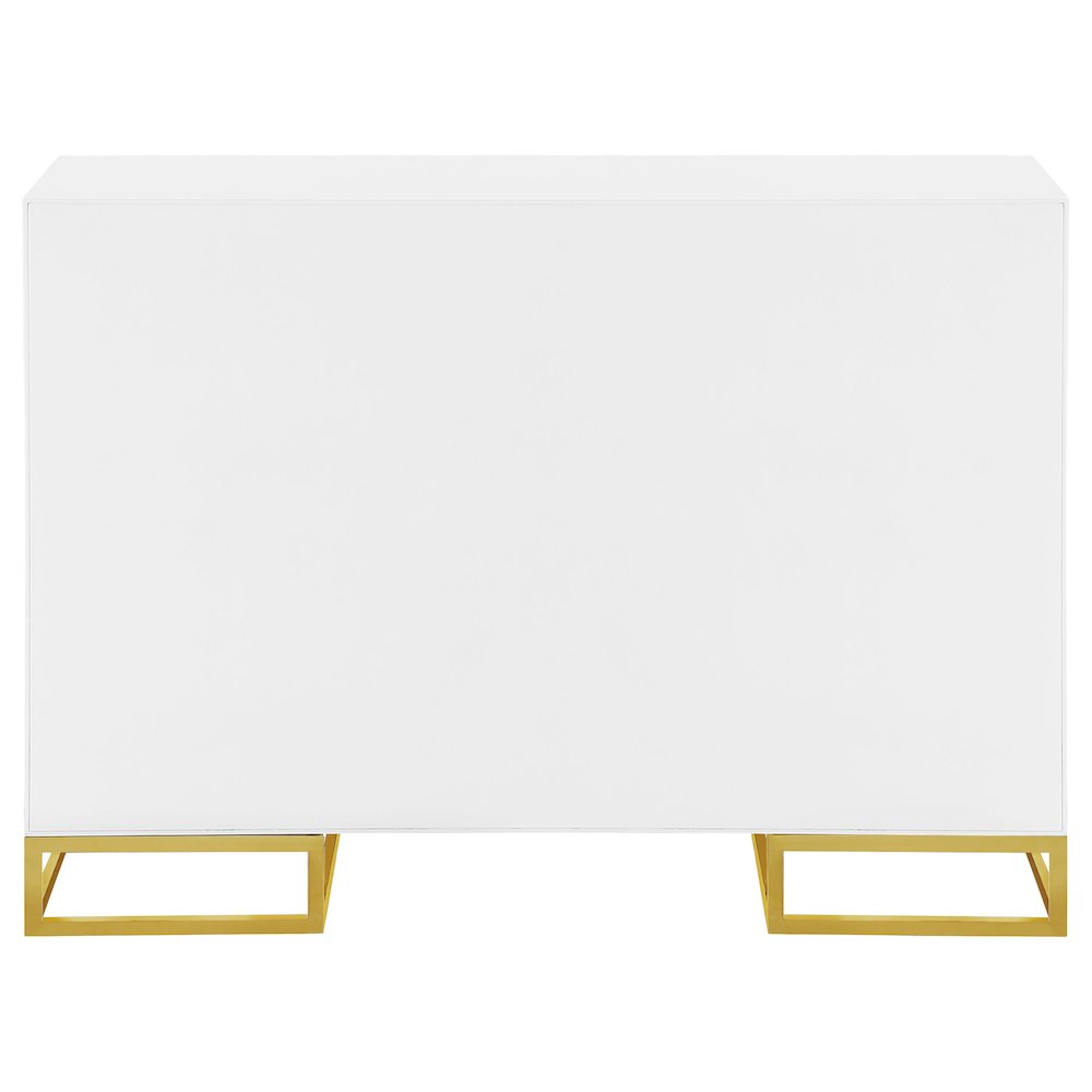 Elsa 2-door Wood Storage Accent Cabinet White and Gold. Picture 8