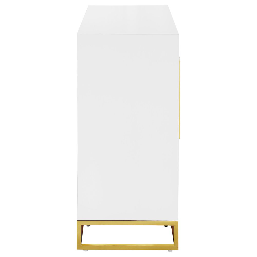 Elsa 2-door Wood Storage Accent Cabinet White and Gold. Picture 10
