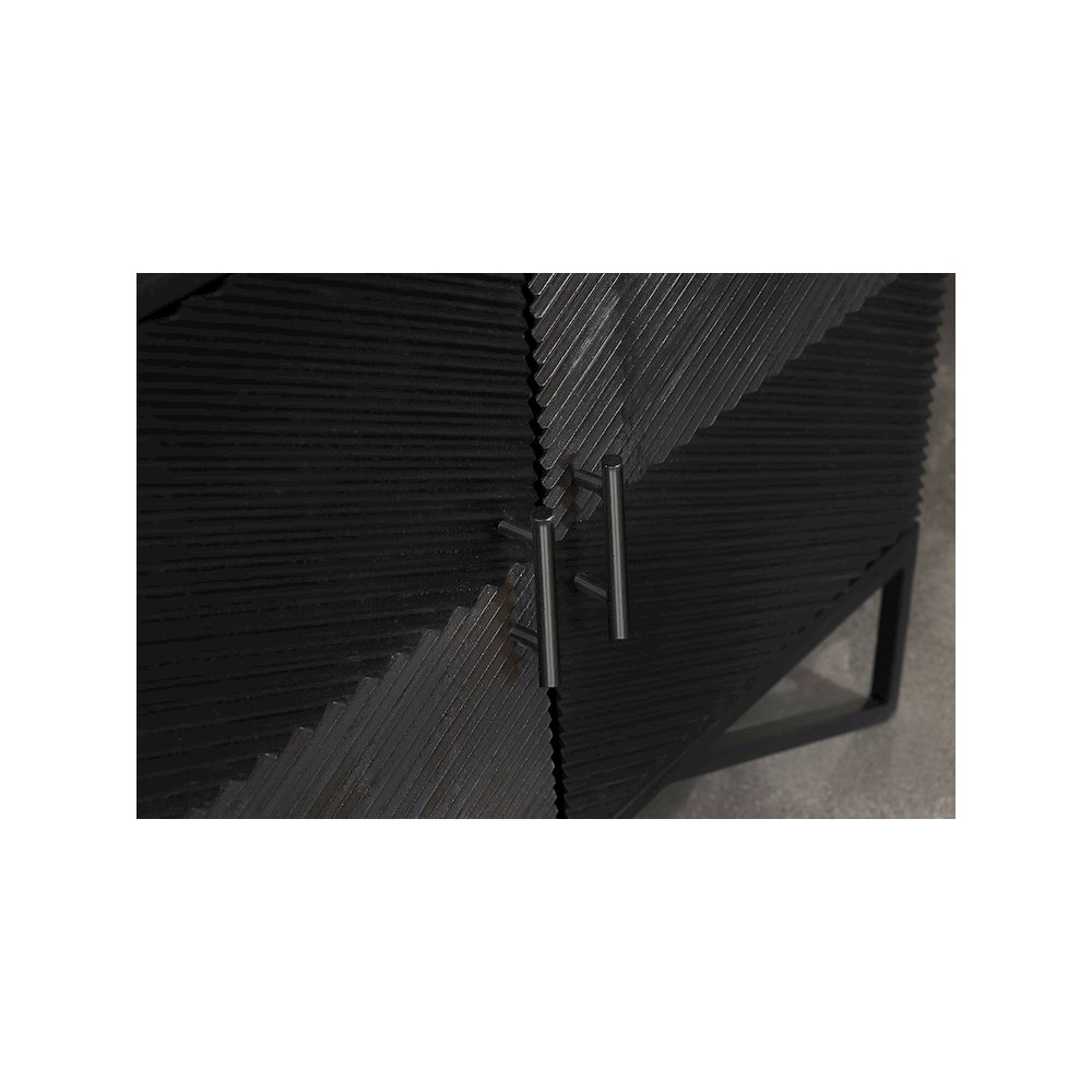 Riddell 4-door Wood Reeding Accent Cabinet Matte Black. Picture 14