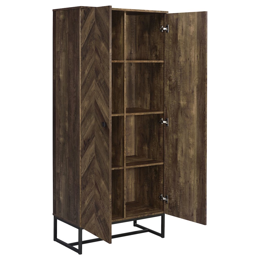 Carolyn 2-door Engineered Wood Accent Cabinet Rustic Oak. Picture 3