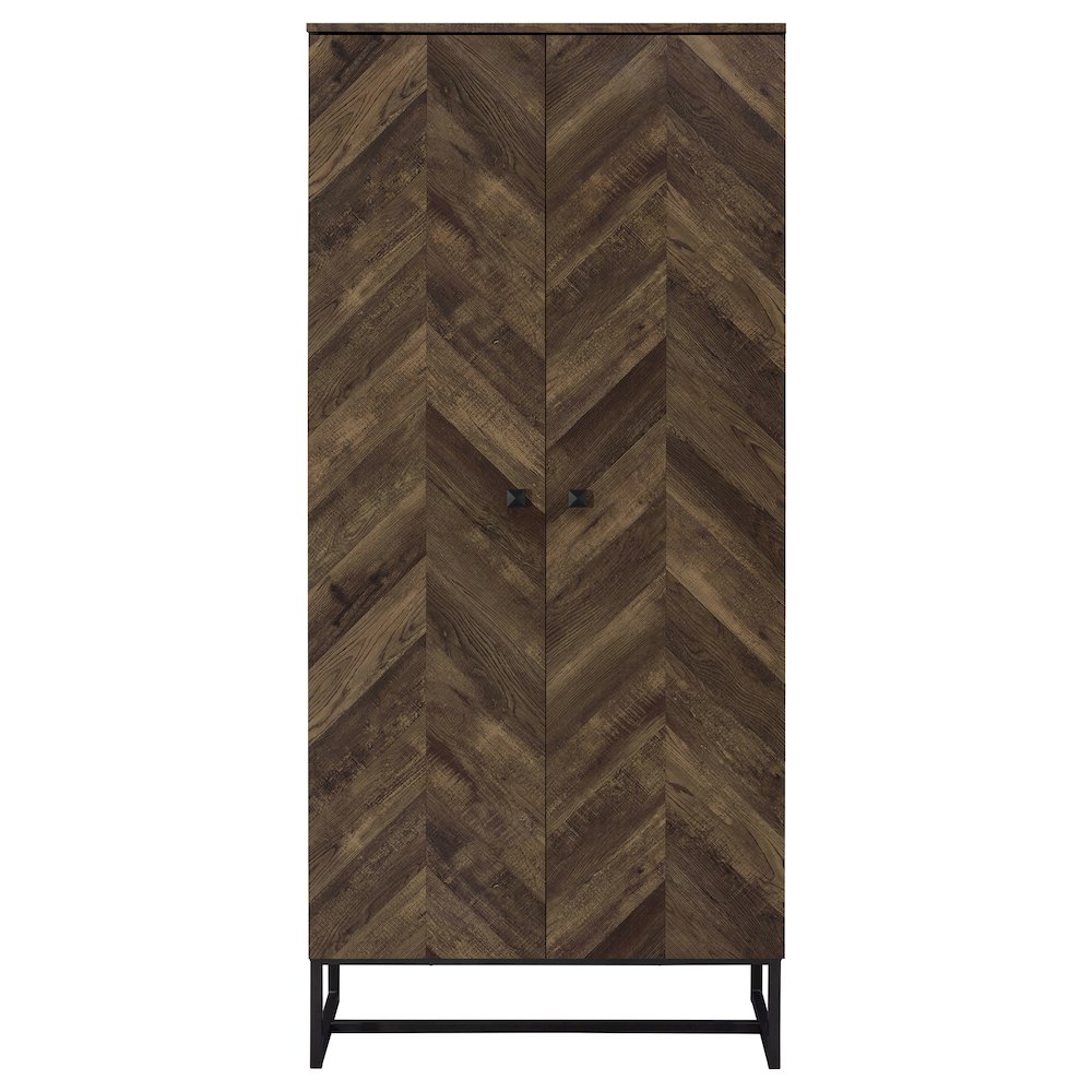 Carolyn 2-door Engineered Wood Accent Cabinet Rustic Oak. Picture 4