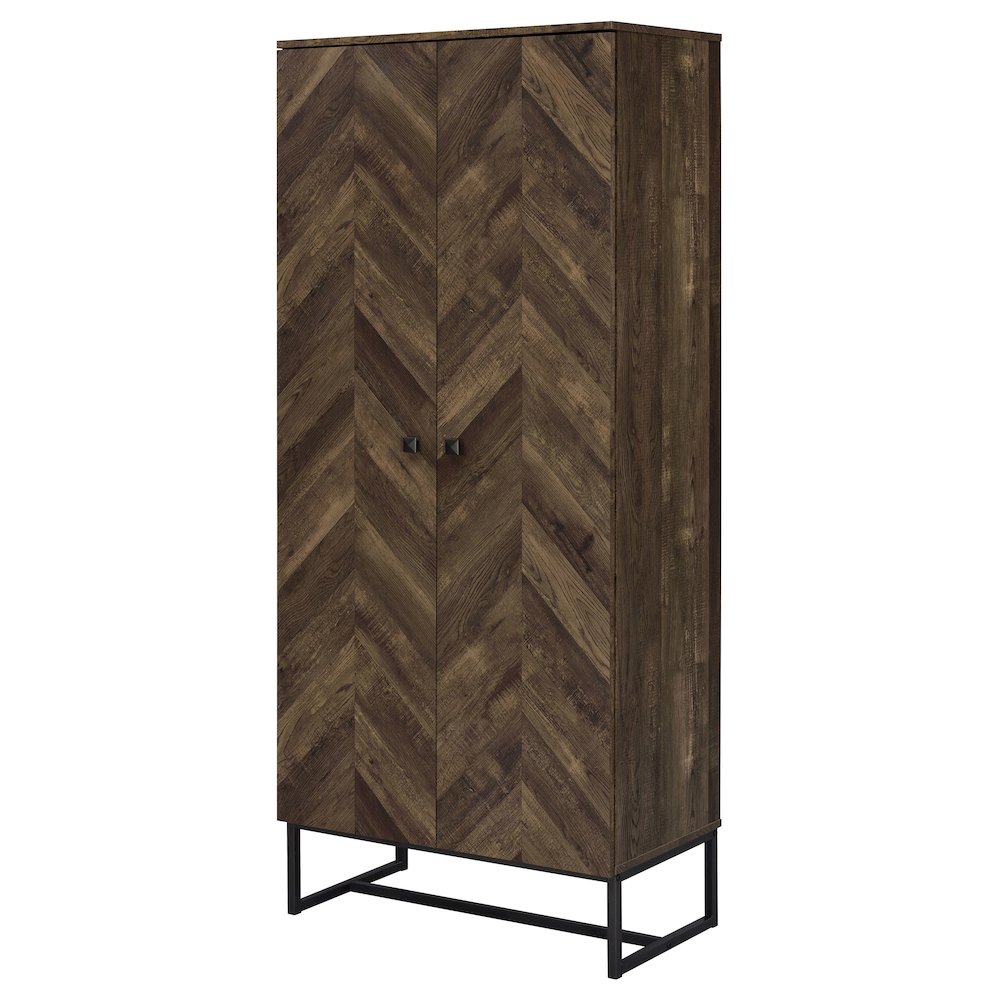Carolyn 2-door Engineered Wood Accent Cabinet Rustic Oak. Picture 5