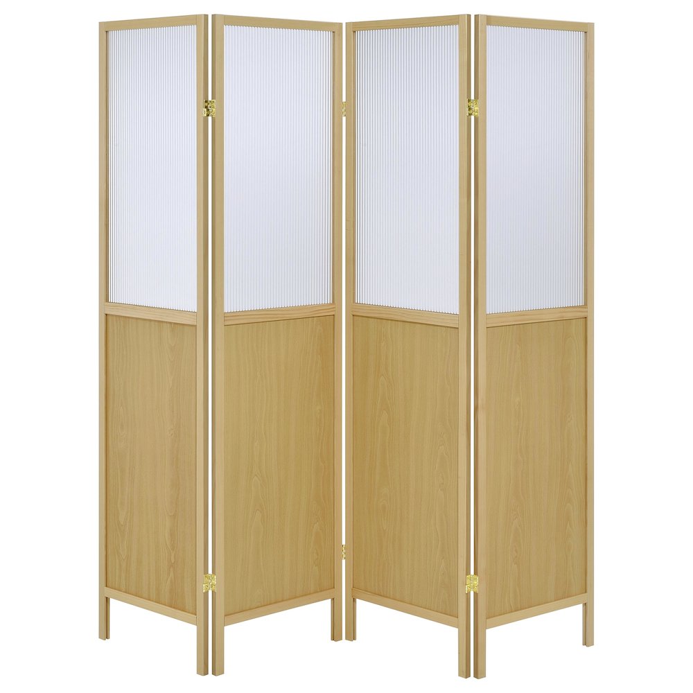 Mattison 4-Panel Room Divider Folding Shoji Screen Natural. Picture 3