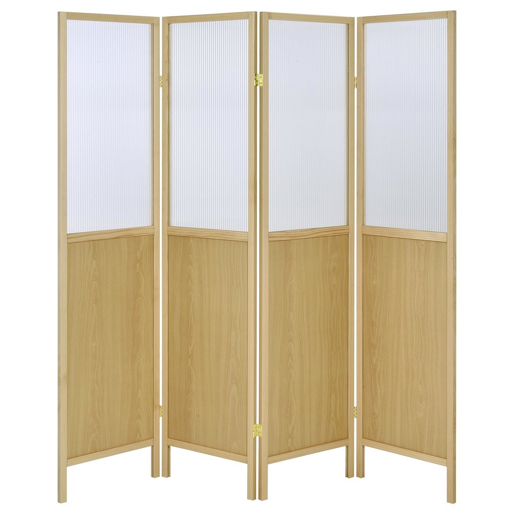 Mattison 4-Panel Room Divider Folding Shoji Screen Natural. Picture 4