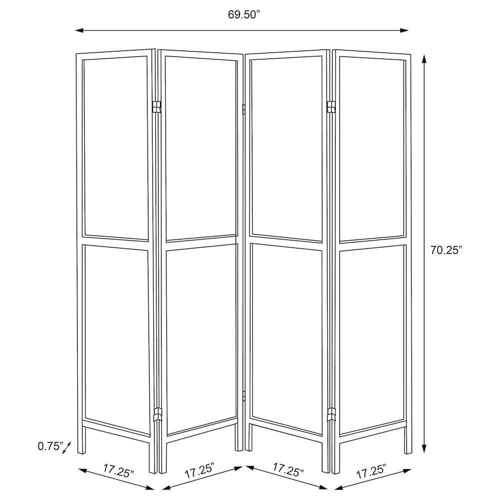 Mattison 4-Panel Room Divider Folding Shoji Screen Natural. Picture 7