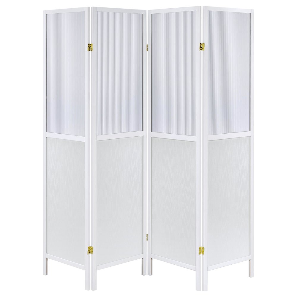 Mattison 4-Panel Room Divider Folding Shoji Screen White. Picture 3