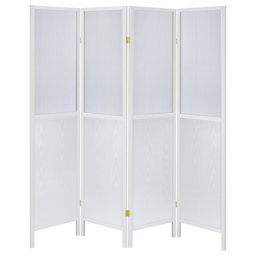 Mattison 4-Panel Room Divider Folding Shoji Screen White. Picture 4