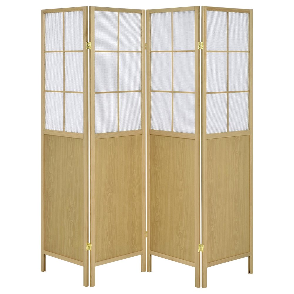 Edwards 4-Panel Room Divider Folding Shoji Screen Natural. Picture 3