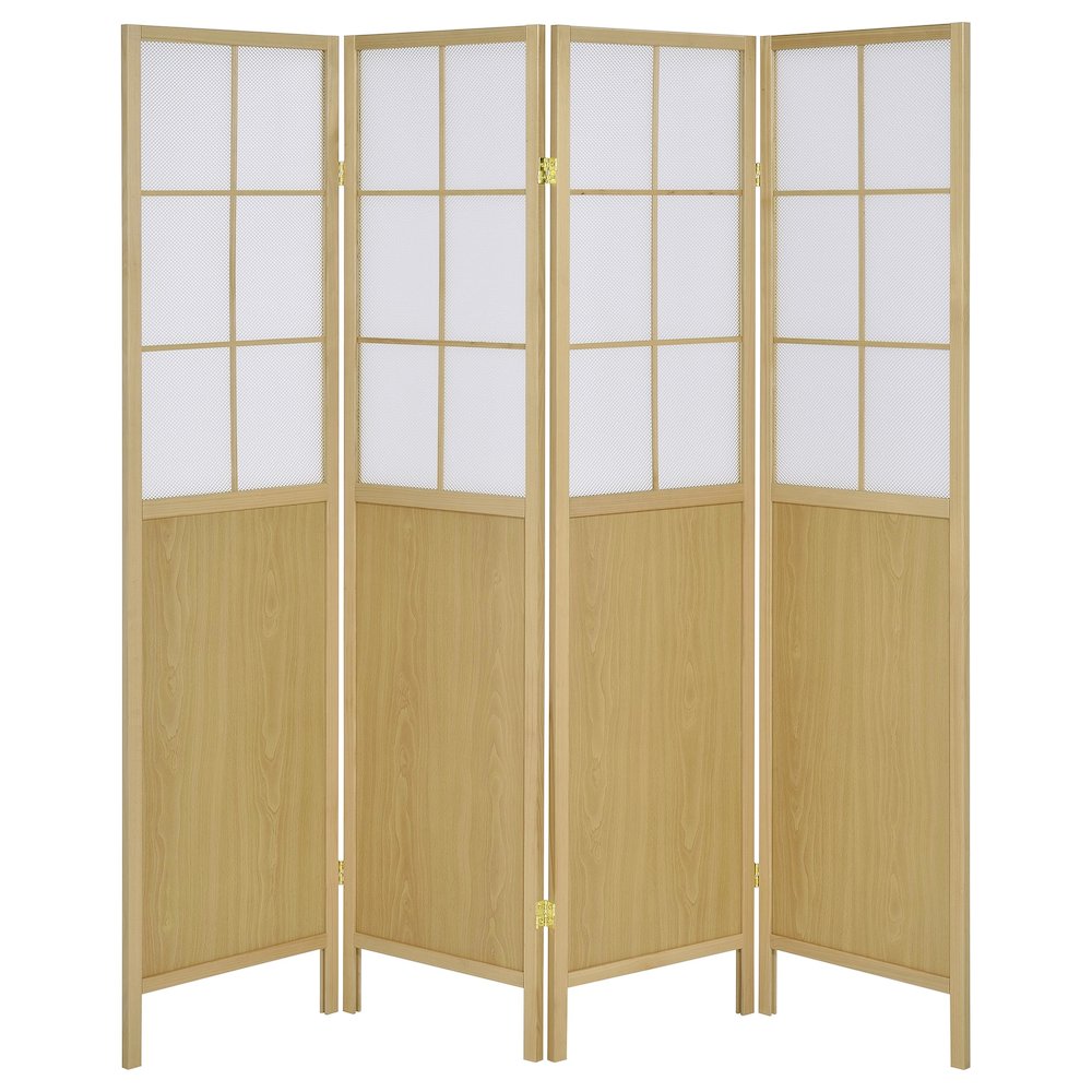 Edwards 4-Panel Room Divider Folding Shoji Screen Natural. Picture 4