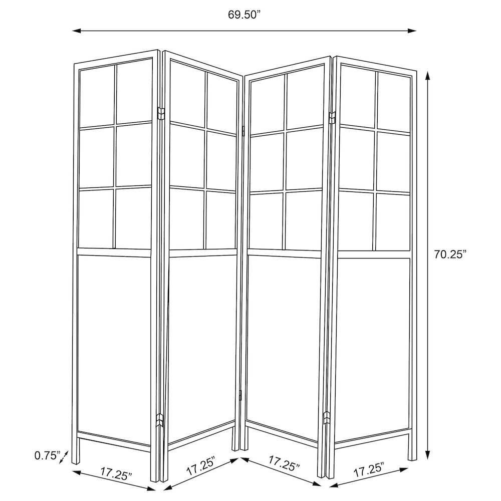 Edwards 4-Panel Room Divider Folding Shoji Screen Natural. Picture 8