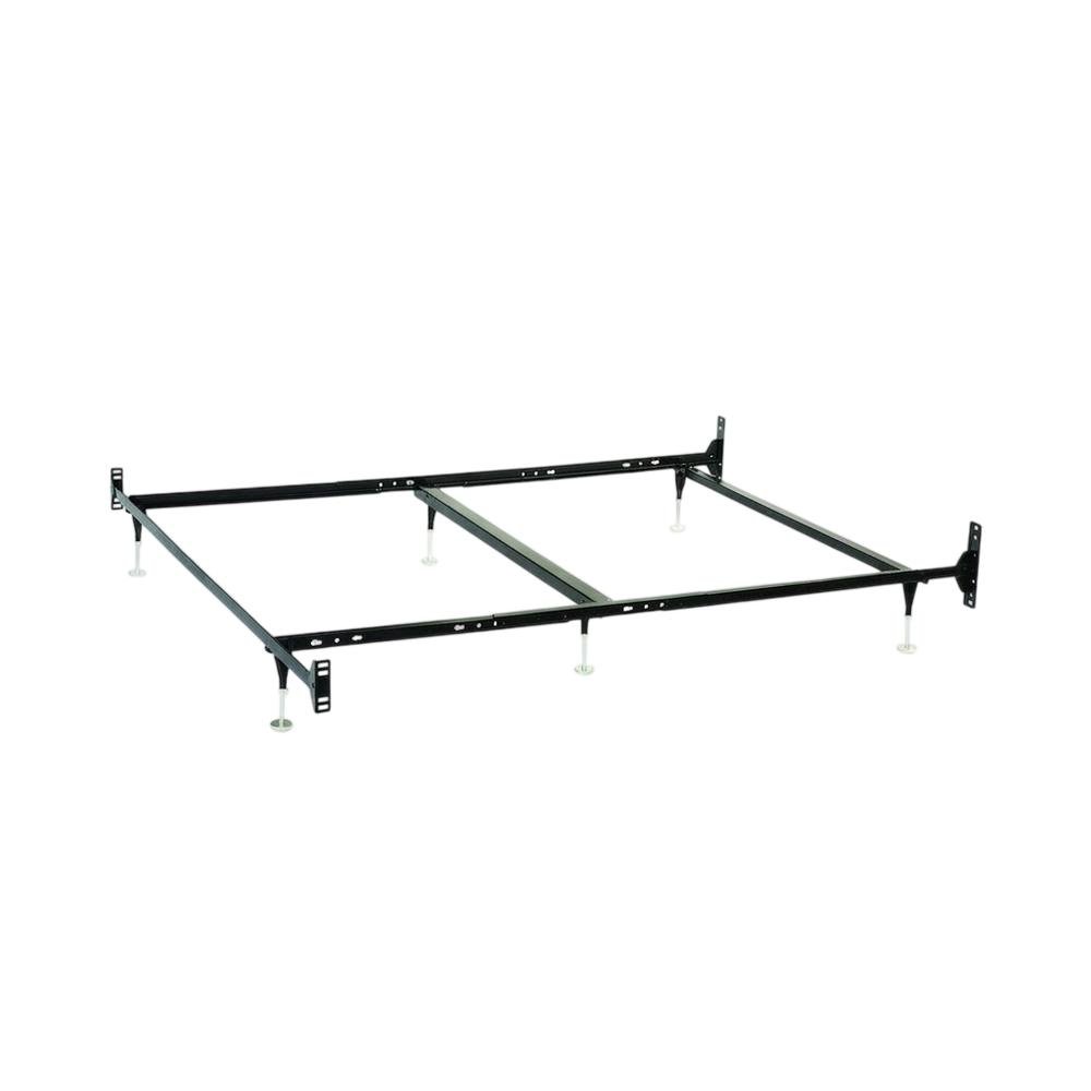 Metal Bed Frame with Headboard and Footboard, Adjustable Queen King, Black. Picture 3