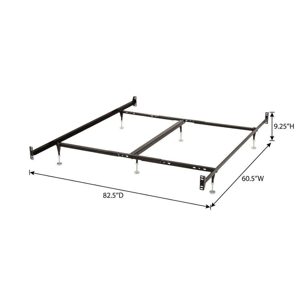 Metal Bed Frame with Headboard and Footboard, Adjustable Queen King, Black. Picture 5