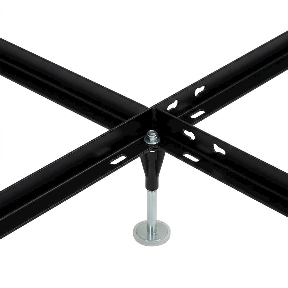 Metal Bed Frame with Headboard and Footboard, Adjustable Queen King, Black. Picture 7