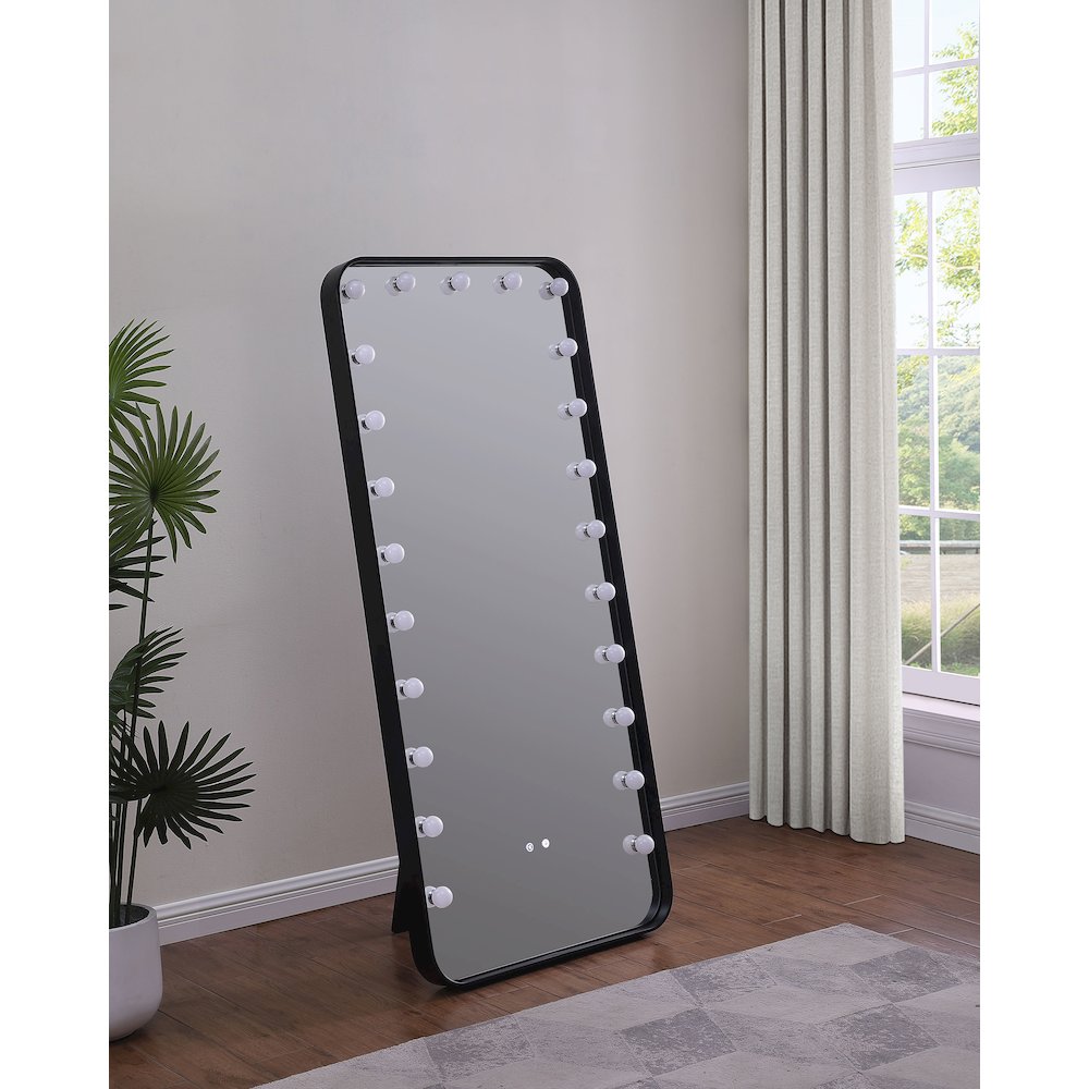 Canton 32 x 71 Inch LED Standing Mirror with Speakers Black. Picture 10