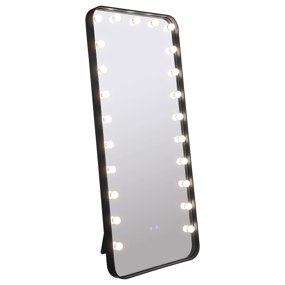 Canton 32 x 71 Inch LED Standing Mirror with Speakers Black. Picture 4