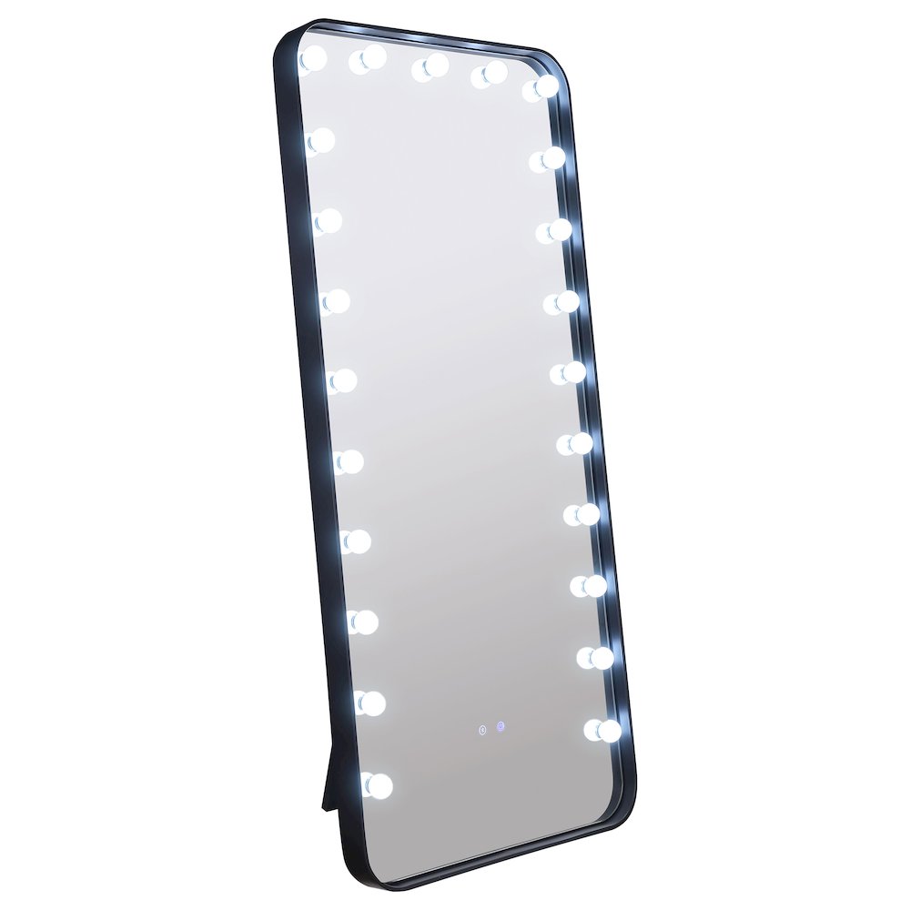 Canton 32 x 71 Inch LED Standing Mirror with Speakers Black. Picture 5