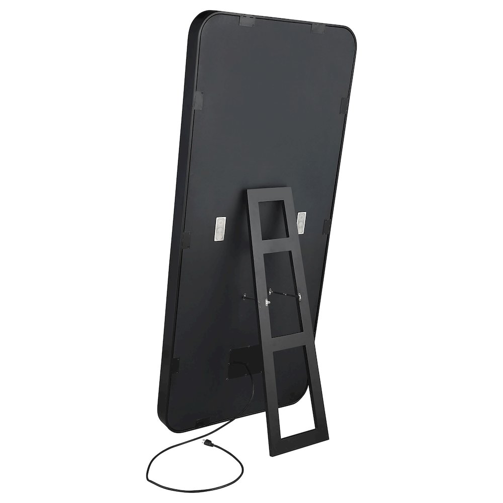 Canton 32 x 71 Inch LED Standing Mirror with Speakers Black. Picture 7