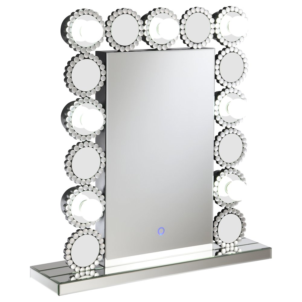 Aghes Vanity Mirror with Lighting Silver. Picture 3
