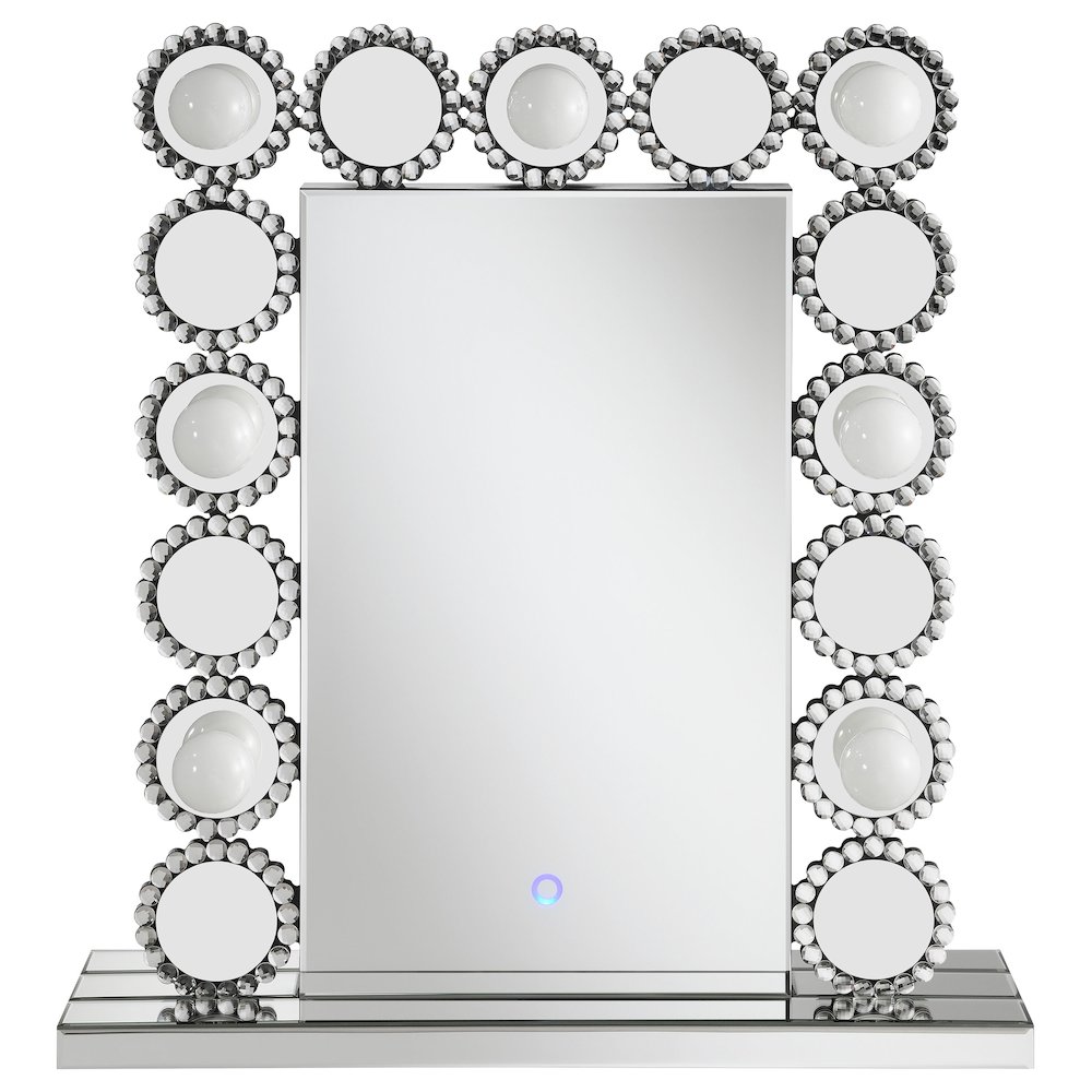 Aghes Vanity Mirror with Lighting Silver. Picture 4
