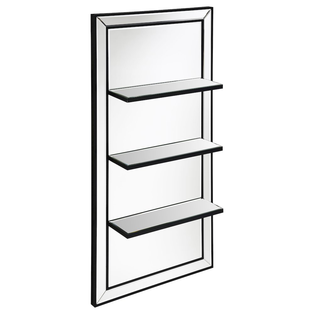 Oriel 24 x 47 Inch Rectangular 3-Shelf Wall Mirror Silver. Picture 1
