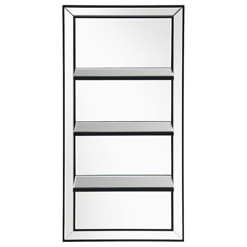 Oriel 24 x 47 Inch Rectangular 3-Shelf Wall Mirror Silver. Picture 3