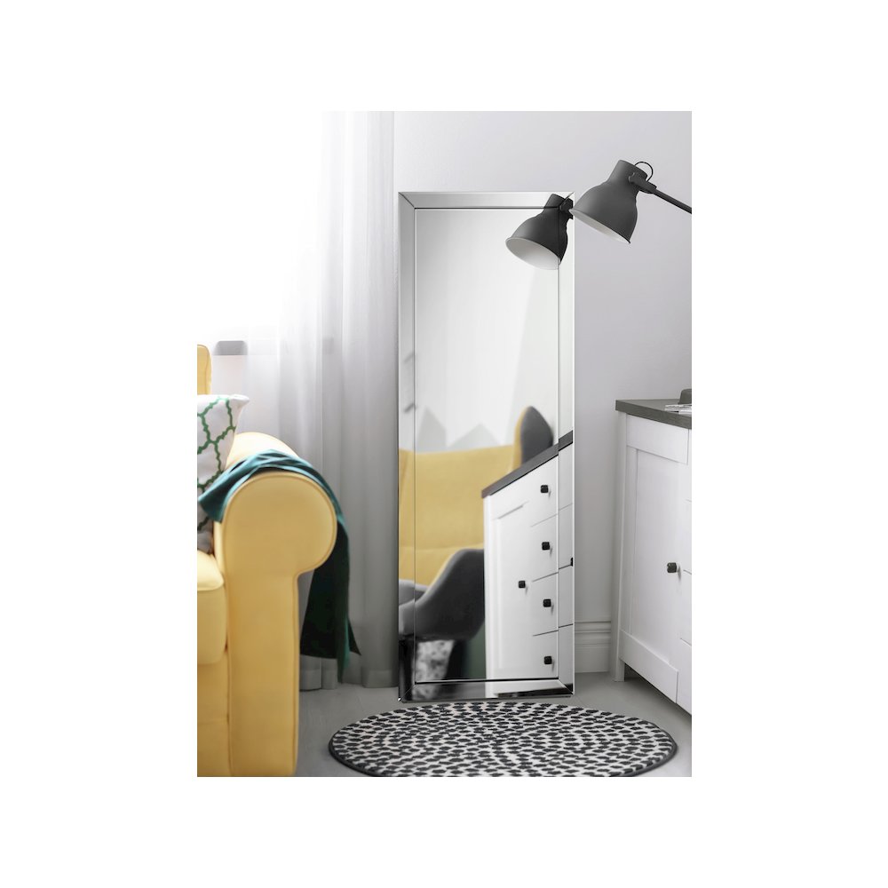 Soline 22 x 61 Inch Framed Standing Floor Mirror Silver. Picture 5