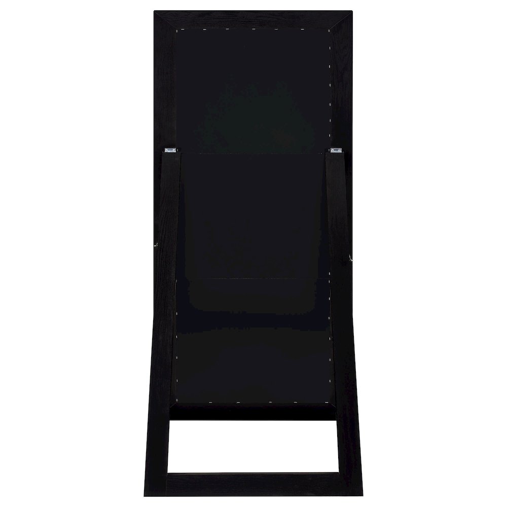 Cadence Tempered Glass Full Length Standing Mirror Black Oak. Picture 4