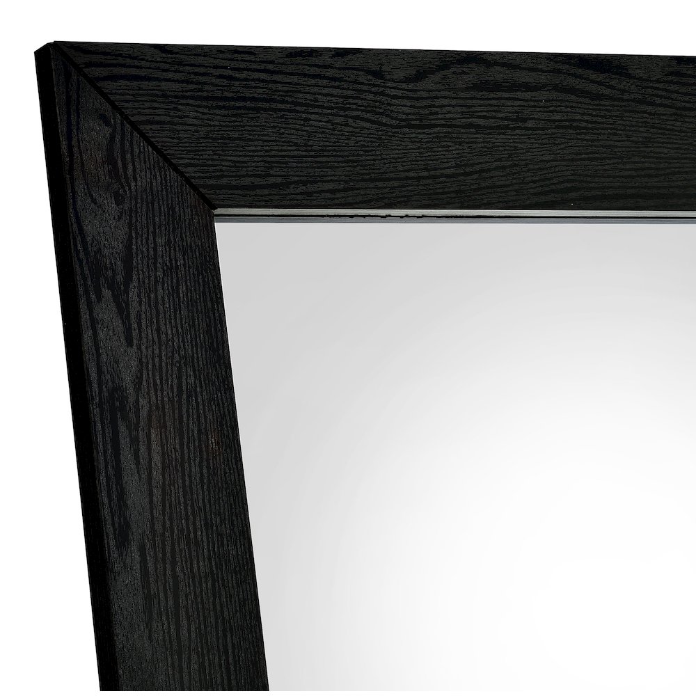 Cadence Tempered Glass Full Length Standing Mirror Black Oak. Picture 5