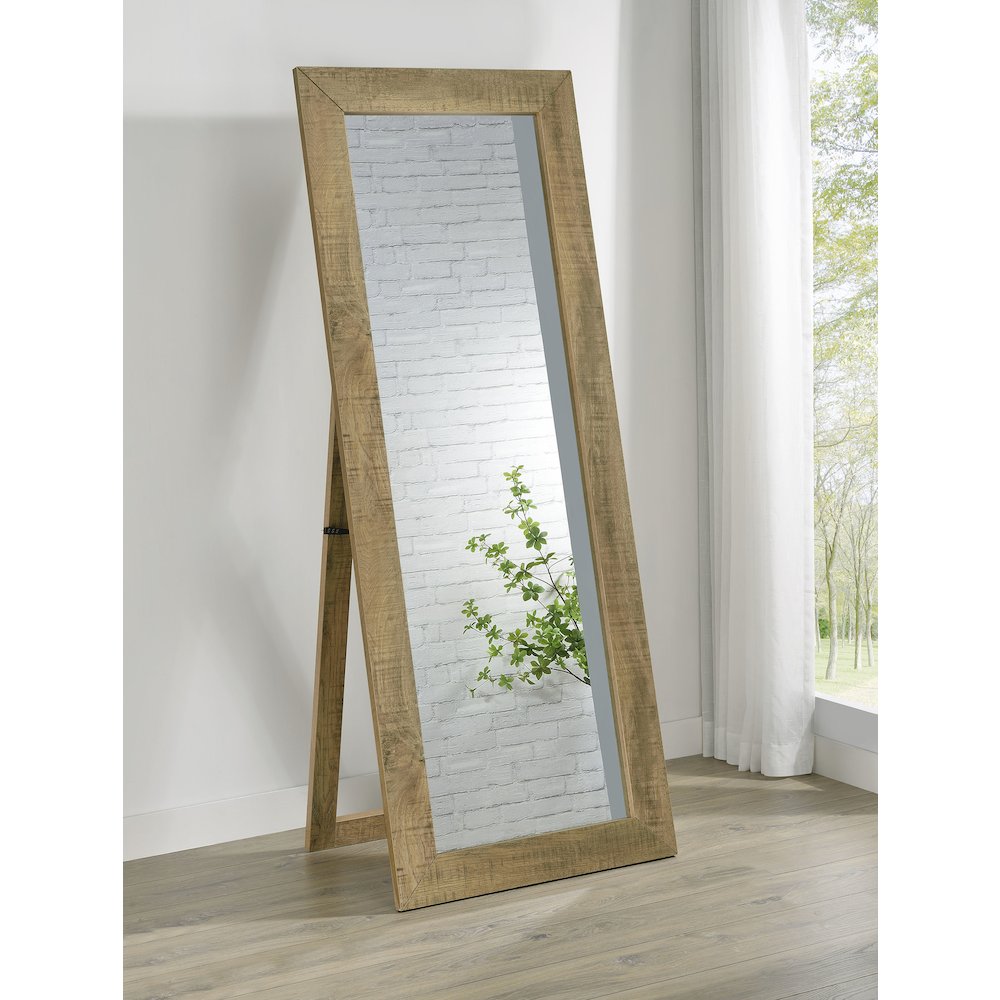 Cadence Tempered Glass Full Length Standing Mirror Mango. Picture 2