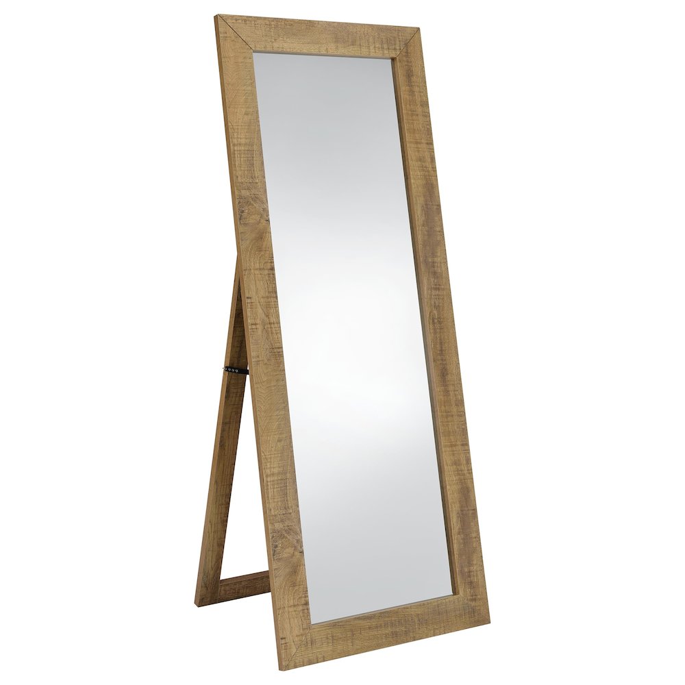 Cadence Tempered Glass Full Length Standing Mirror Mango. Picture 1