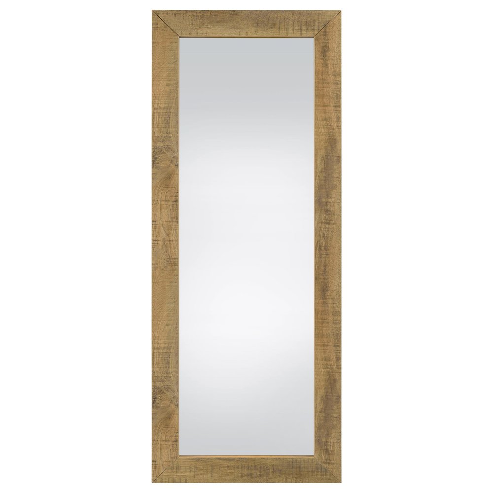 Cadence Tempered Glass Full Length Standing Mirror Mango. Picture 3