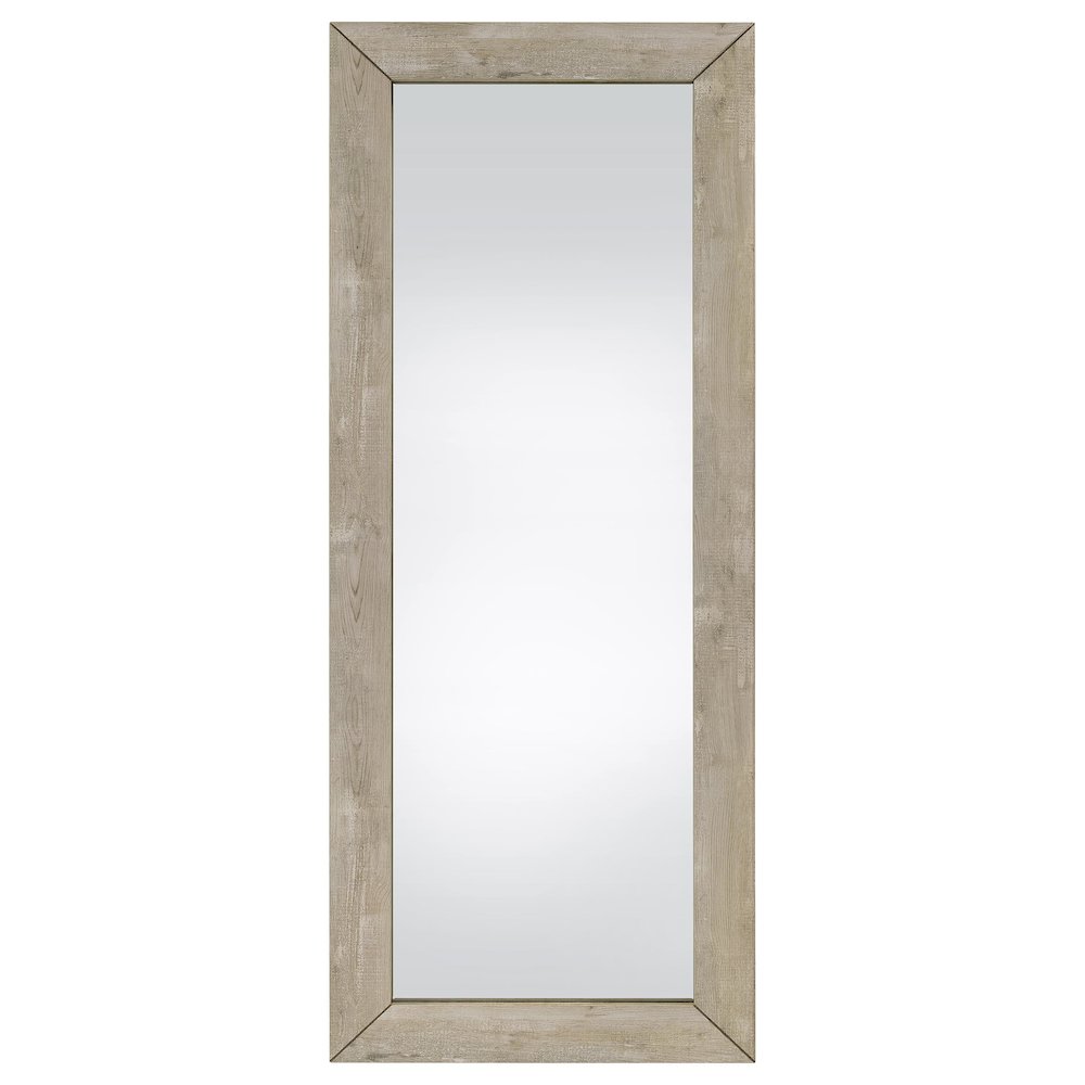 Cadence Tempered Glass Full Length Mirror Grey Washed Oak. Picture 3