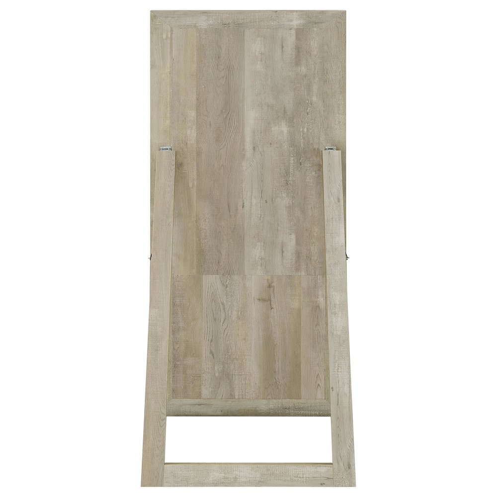 Cadence Tempered Glass Full Length Mirror Grey Washed Oak. Picture 4