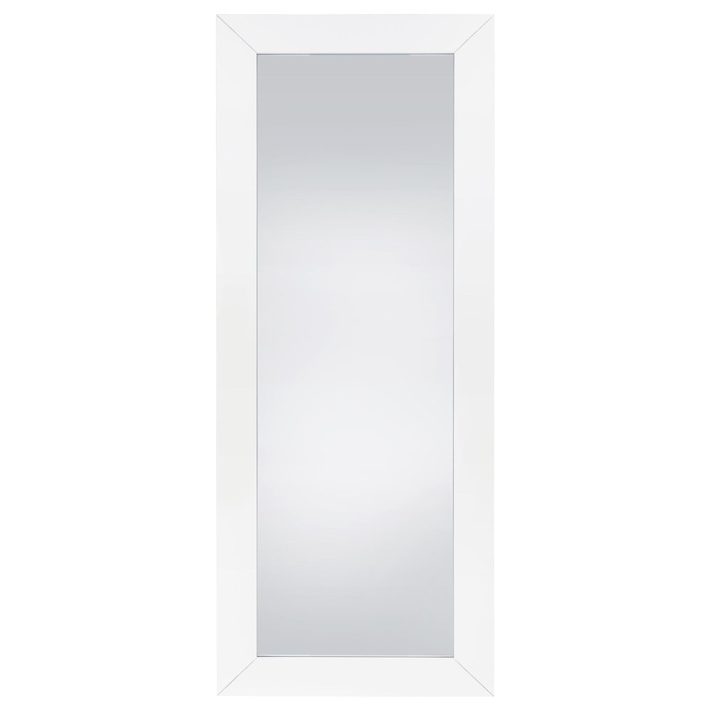 Cadence Tempered Glass Full Length Mirror White High Gloss. Picture 3