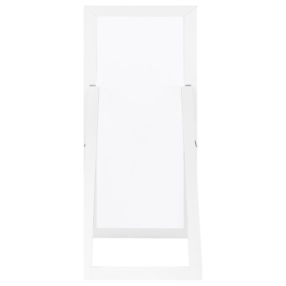 Cadence Tempered Glass Full Length Mirror White High Gloss. Picture 4