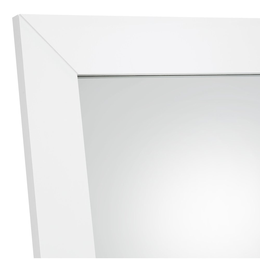 Cadence Tempered Glass Full Length Mirror White High Gloss. Picture 5