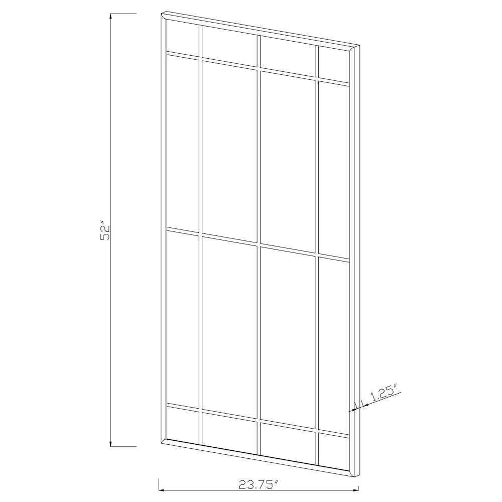 Annetta 24 x 52 Inch Window Pane Floor or Wall Mirror Black. Picture 3