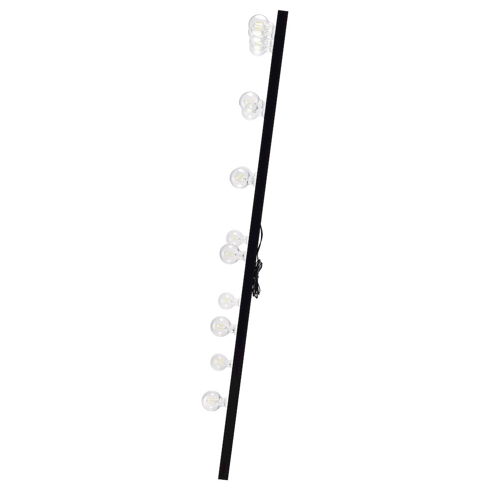 Zayan 32 x 71 Inch Floor Mirror LED Lighting Black Gloss. Picture 6