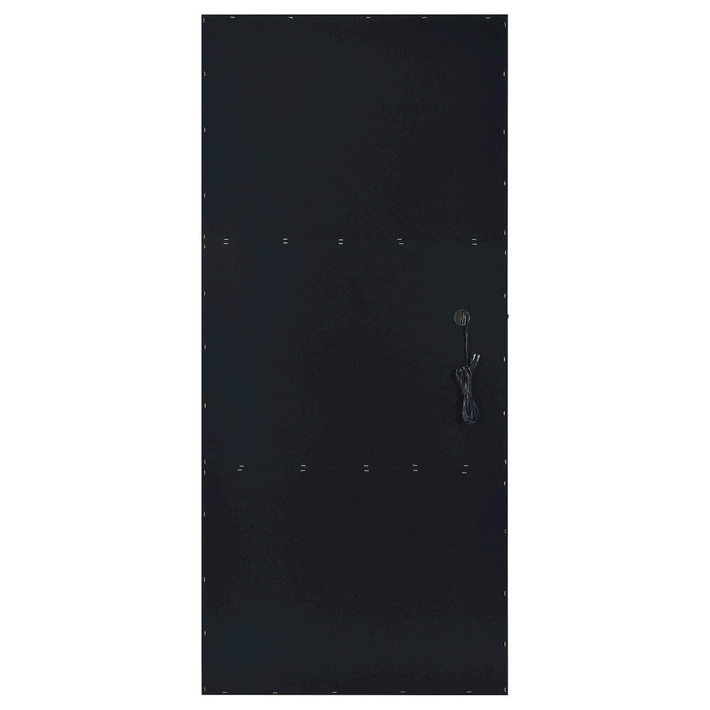 Zayan 32 x 71 Inch Floor Mirror LED Lighting Black Gloss. Picture 9